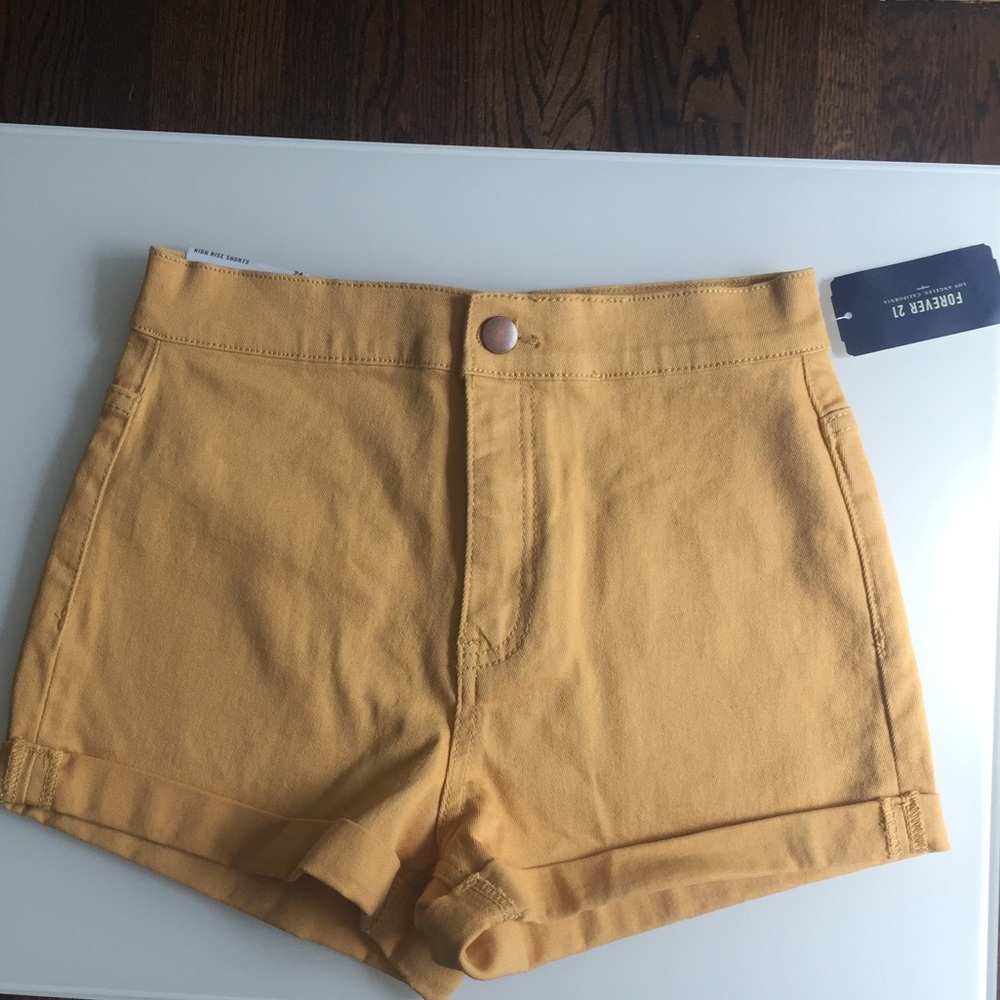 Forever 21 | NWT High Rise Mustard Shorts (24)
